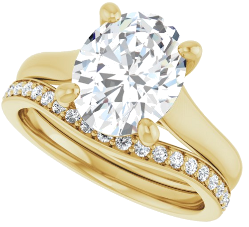 14K Yellow 10x8 mm Oval Solitaire Engagement Ring Mounting (10)