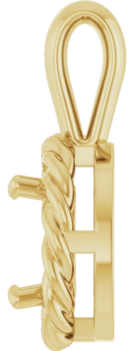 14K Yellow  6.5 mm Round Pendant Mounting (3)