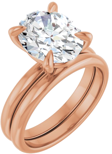 Sužadėtuvių Žiedas „Solitaire“ 14k rose gold Oval 11mm x 9mm (6)
