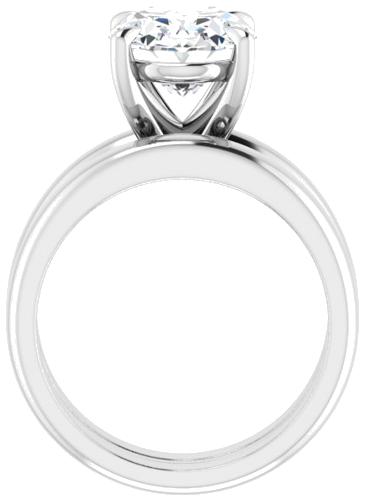 Sužadėtuvių Žiedas „Claw-Prong Solitaire“ 14k white gold Oval 11mm x 9mm (7)