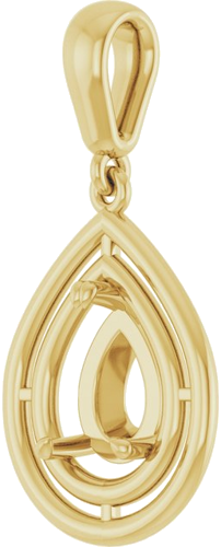 Pakabukas „Solitaire“ 14k yellow gold Pear 8mm x 6mm (2)