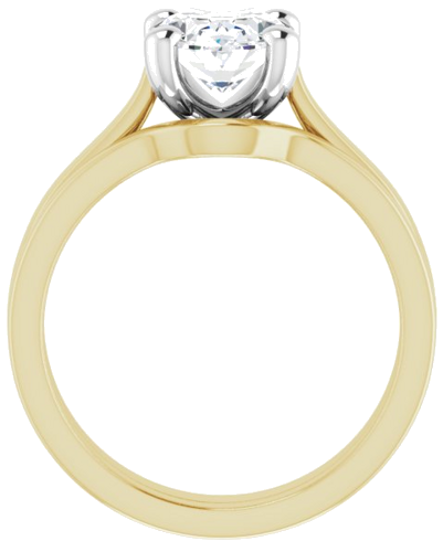 Sužadėtuvių Žiedas 10k yellow/white gold Oval 9mm x 7mm (7)
