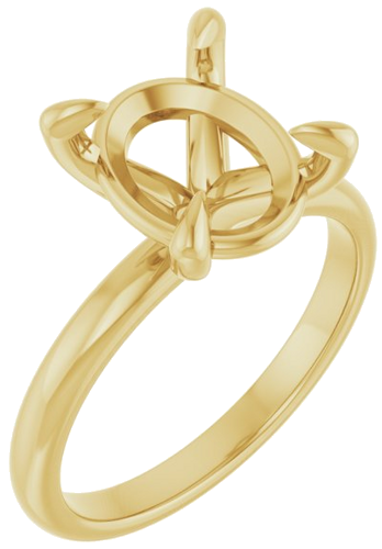 Sužadėtuvių Žiedas „Solitaire“ 585 Geltonojo Aukso Oval 11mm x 9mm (1)