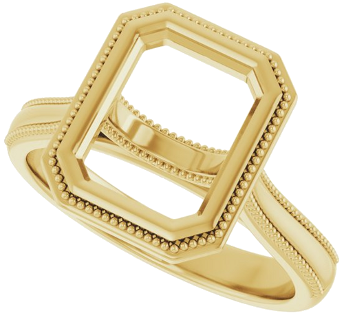 Sužadėtuvių Žiedas „Solitaire“ 585 Geltonojo Aukso Emerald 9mm x 7mm (5)