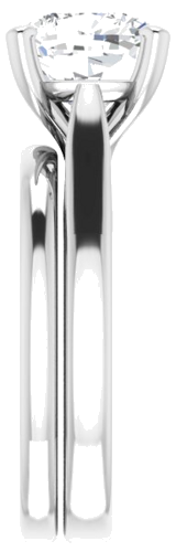 14K White 8 mm Cushion Engagement Ring Mounting (9)