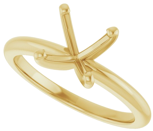 18K Yellow  8 mm Round Solitaire Engagement Ring Mounting (5)