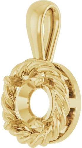 Pakabukas „Rope Solitaire Charm“ 14k yellow gold Round 6mm (2)