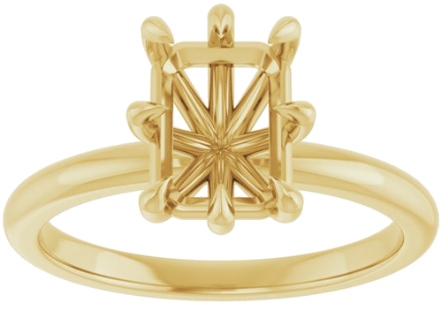 Sužadėtuvių Žiedas „Claw-Prong“ 14k yellow gold Emerald 8mm x 6mm (3)