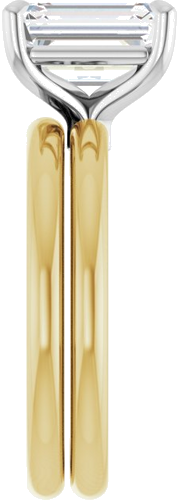 Sužadėtuvių Žiedas 585 Baltojo Ir Geltonojo Aukso Emerald 9mm x 7mm (9)