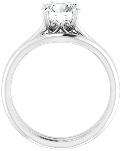 Sužadėtuvių Žiedas „Solitaire“ 14k white gold Round 7mm (7)