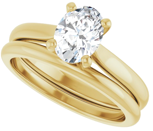 Sužadėtuvių Žiedas 14k yellow gold Oval 7.5mm x 5.5mm (10)
