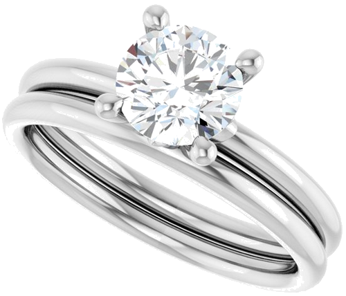 14K White 6.5 mm Round Solitaire Engagement Ring Mounting (10)