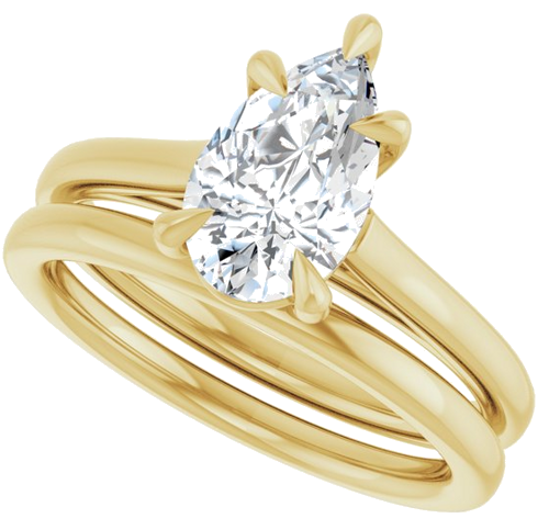 Sužadėtuvių Žiedas „Claw-Pong“ 14k yellow gold Pear 10mm x 6mm (10)