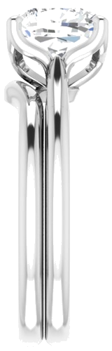 14K White  8 mm Cushion Solitaire Engagement Ring Mounting (9)