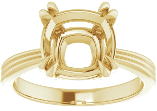Sužadėtuvių Žiedas „Double Claw-Prong Solitaire“ 14k yellow gold Cushion 9mm (3)