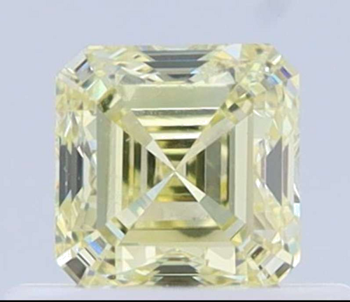 0.5 carat Fancy Light Yellow-VS2 Natūralus Asscher Deimantas (1)