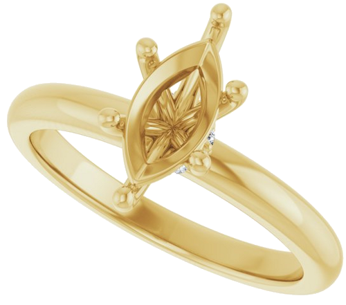 Sužadėtuvių Žiedas „Accented“ 14k yellow gold Marquise 10mm x 5mm (5)