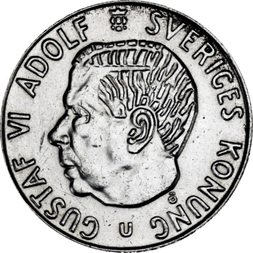 1 Krona Gustaf VI (1952-1968) Sweden Silver Coin (2)