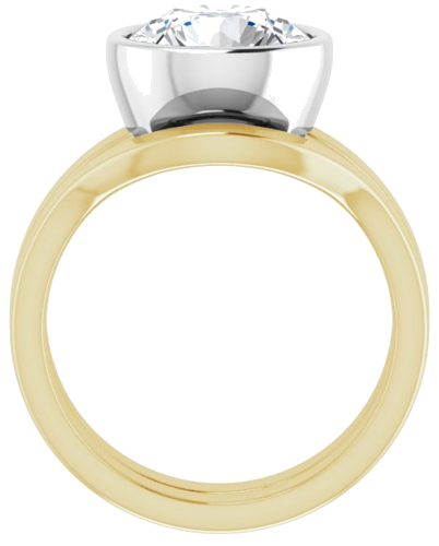 14K Yellow White 9.4 mm Round Solitaire Engagement Ring Mounting (7)