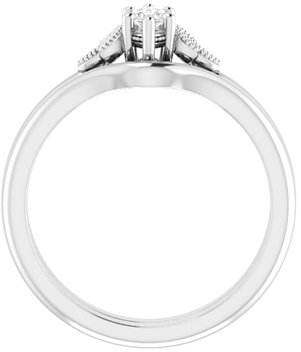 Sužadėtuvių Žiedas „Solitaire“ 14k white gold Marquise 6mm x 3mm (7)