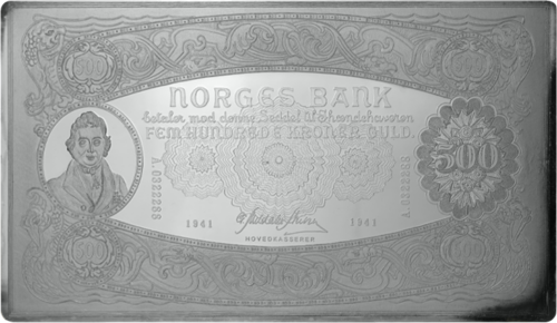 Bank of Norway silver plate 500 kroner (1)