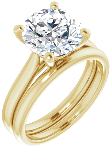 Sužadėtuvių Žiedas „Solitaire“ 585 Geltonojo Aukso Round 9.4mm (6)