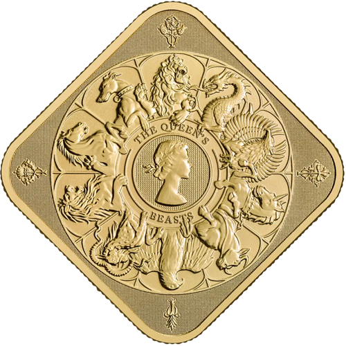 1 oz Karalienės heraldiniai Žvėrys 2025 Didžioji Britanija auksinė moneta (1)