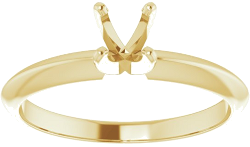 14K Yellow 4.2-4.9 mm Round 4-Prong Light Solitaire Ring Mounting (3)