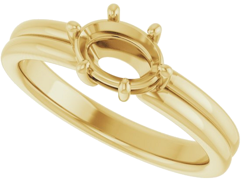 Sužadėtuvių Žiedas „Solitaire“ 10k yellow gold Oval 7mm x 5mm (5)