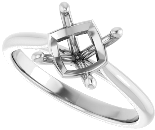 14K White 8.2 mm Round Solitaire Engagement Ring Mounting (5)