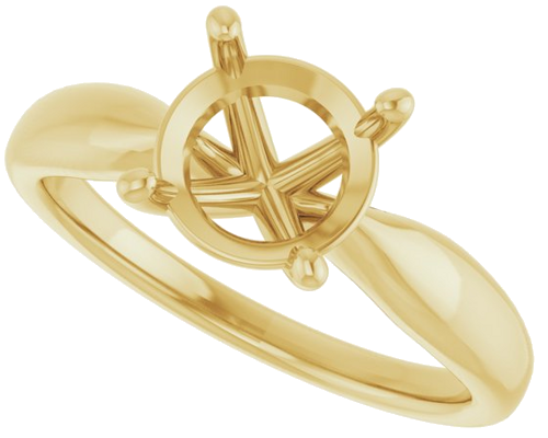 Sužadėtuvių Žiedas 14k yellow gold Round 8mm (5)