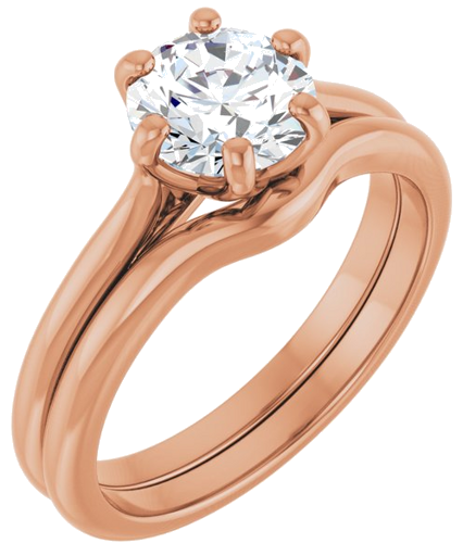14K Rose 7 mm Round Solitaire Engagement Ring Mounting (6)