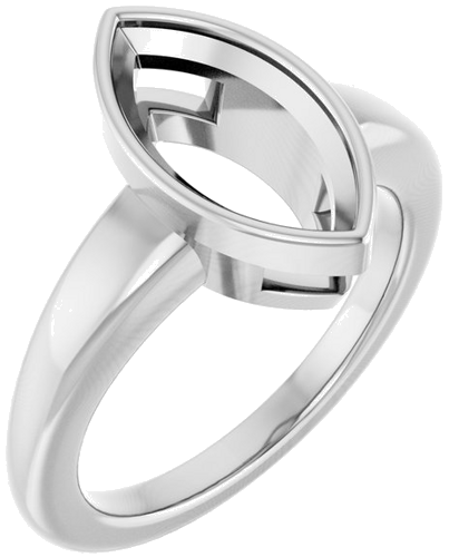 Sužadėtuvių Žiedas „Bezel-Set Solitaire“ 10k white gold Marquise 13mm x 6.5mm (1)