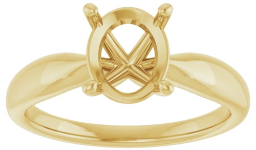 Sužadėtuvių Žiedas „Solitaire“ 585 Geltonojo Aukso Oval 9mm x 7mm (3)