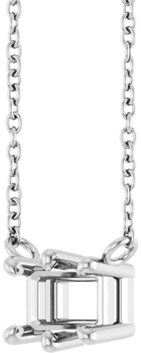 Sterling Silver 6x4 mm Emerald 6-Prong Solitaire 18  Necklace Mounting (2)