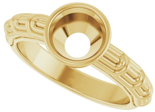 14K Yellow 7.4 mm Round Solitaire Engagement Ring Mounting (5)