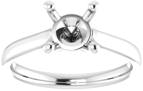 Platinum 7.4 mm Round Engagement Ring Mounting (3)