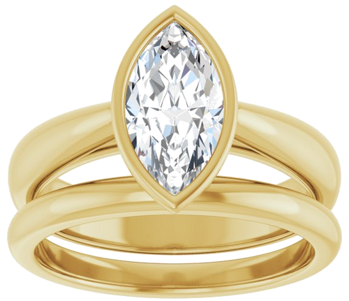 Sužadėtuvių Žiedas „Bezel-Set Solitaire“ 14k yellow gold Marquise 10.5mm x 5.5mm (8)