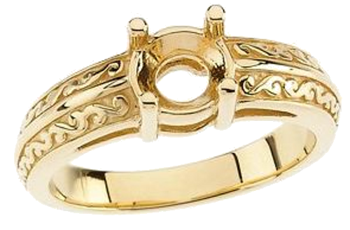 Sužadėtuvių Žiedas „Solitaire“ 14k yellow gold Round 6.5mm (1)