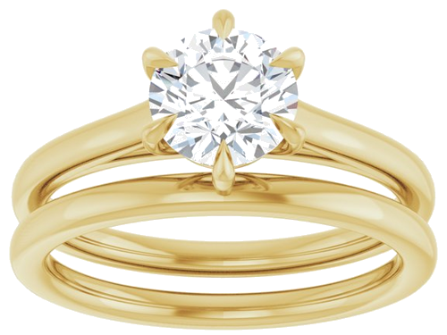Sužadėtuvių Žiedas „Claw-Pong“ 14k yellow gold Round 6.5mm (8)