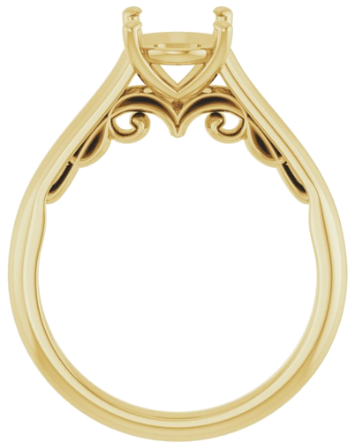 Sužadėtuvių Žiedas „Sculptural“ 14k yellow gold Oval 9mm x 7mm (2)
