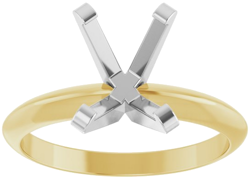 14K Yellow White 8x6 mm Emerald Solitaire Engagement Ring Mounting (3)