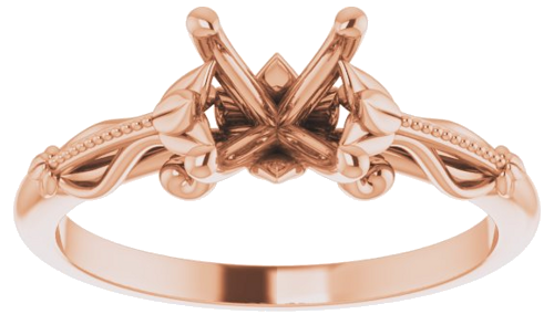 Sužadėtuvių Žiedas „Sculptural-Inspired Solitaire“ 585 Rožinis Aukso Round 6.5mm (3)