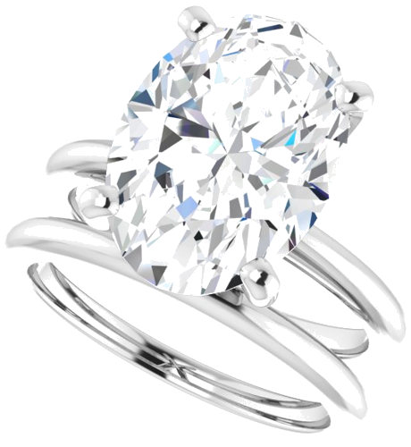 Sužadėtuvių Žiedas „Solitaire“ 585 Baltojo Aukso Oval 14mm x 10mm (10)