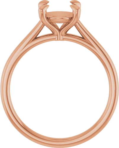 Sužadėtuvių Žiedas „Solitaire“ 585 Rožinis Aukso Oval 9mm x 7mm (2)