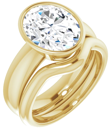 Sužadėtuvių Žiedas „Bezel-Set Solitaire“ 14k yellow gold Oval 11mm x 9mm (6)
