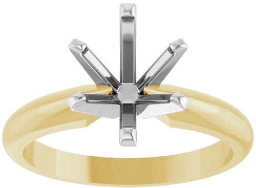 Sužadėtuvių Žiedas „Solitaire“ 14k yellow/white gold Oval 9mm x 7mm (3)