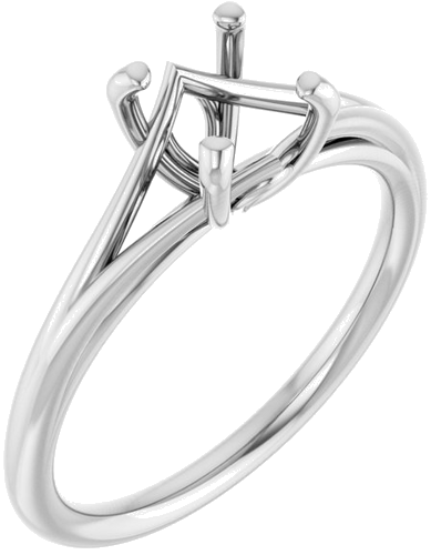 14K White 6.5 mm Round Solitaire Ring Mounting (1)