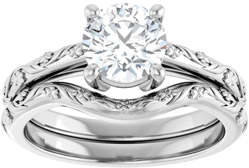 14K White 6.5 mm Round Solitaire Engagement Ring Mounting (8)