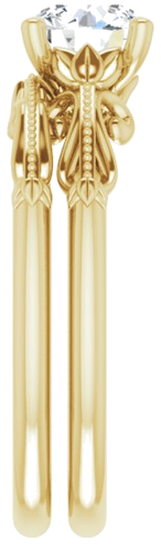 Sužadėtuvių Žiedas „Solitaire Sculptural“ 14k yellow gold Round 6.5mm (9)